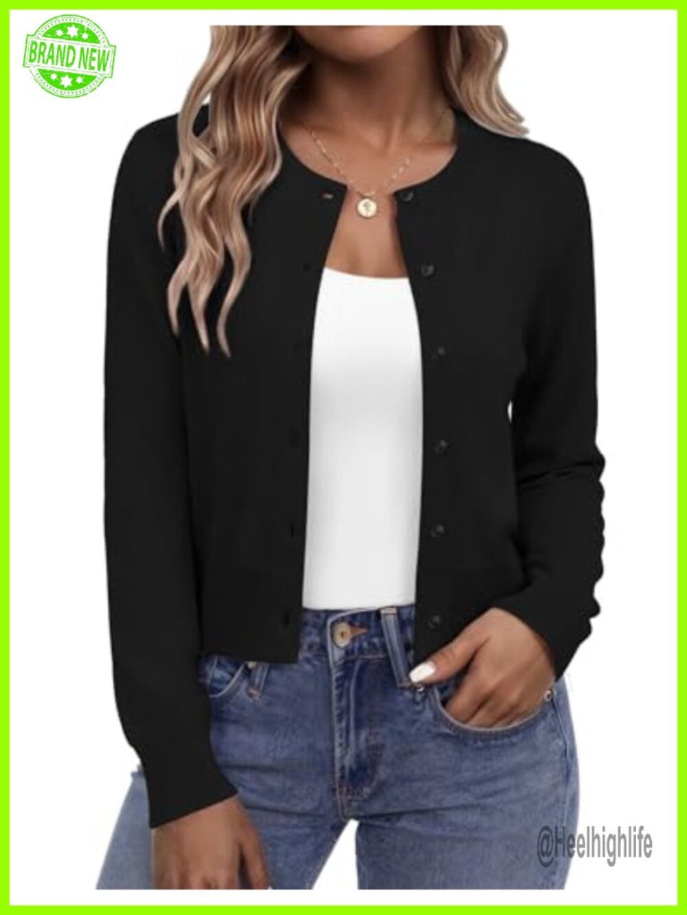 Zeagoo Cropped Cardigan Button Front Bolero Shrug Lightweight Knit